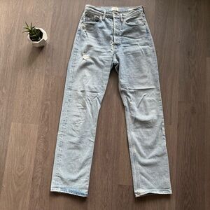 Citizens of Humanity Light Wash Distressed “Eva” Straight Baggy High Rise